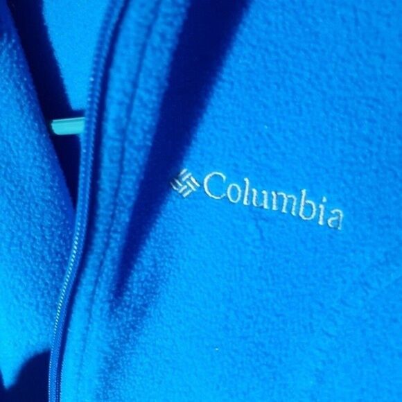 Columbia blue fleece jacket s zipper front fall winter classic athleisure top - Picture 4 of 7